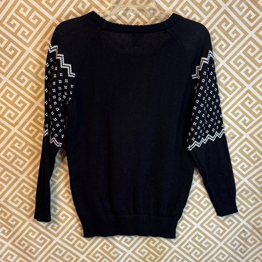 Well Worn Black and Pink Festive Sweater